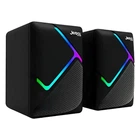 Комп'ютерні колонки Jedel S-526 6W провідні акустичні 2.0 USB AUX підключення LED підсвічування Чорні