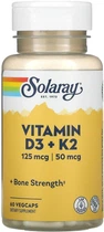 Вітамінний комплекс Solaray Vitamin D-3 & K-2 60 капсул (SOR-38584)