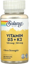 Вітамінний комплекс Solaray Vitamin D-3 + K-2 120 капсул (SOR-57445)