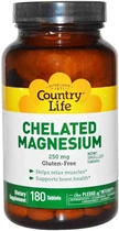 Магній Country Life Chelated Magnesium 250 мг 180 таблеток (CLF-02686)