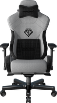 Крісло льняне геймерське ігрове Anda Seat T-Pro 2 Size XL до 180 кг Linen Fabric Grey/Black (AD12XLLA-01-GB-F)