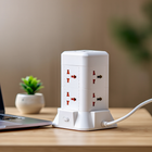 Настольный удлинитель 2.8 м лампа беспроводная зарядка 6 розеток 2 USB 1 Type-C сетевой Yiwu