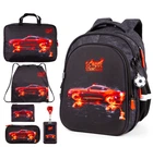 Ортопедический школьный рюкзак 6 в 1 для мальчика School Standard 38х30х18 см с Машиной для младших классов (SET 150-34)