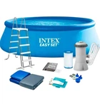 Бассейн надувной Intex 26166 NP (1) 457×107 см, 12430л, фильтр+насос 3785л/ч, лестница, тент, подстилка