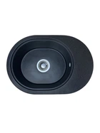 Кухонная мойка Adamant OVALE черная 610x420x180 мм, с крылом 61 см