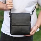 Сумка-мессенджер мужская кожаная через плечо Tiding Bag 48450 21х23х5.5 черная (JDT-0850054)