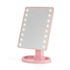 Зеркало косметическое 21х16 см 16 LED Розовое
