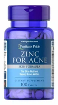 Цинк від прищів Puritan's Pride (Zinc for Acne) 100 таблеток PTP12580