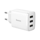 Мережевий зарядний пристрій Baseus Compact Charger 3U 17W Білий (CCXJ020102)