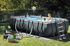 Каркасный бассейн Intex 26356 Ultra Frame 549х274х132 см с , тентом, подстилкой, песочным насосом и лестницей Серый