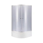 Душевая кабина Lidz Latwa SC80x80.SAT.HIGH.GR полукруглая, стекло 4 мм + Lidz Душевой поддон KAPIELKA ST80x80x41, с панелью