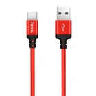 Кабель HOCO X14 USB to Type-C 2A 1m nylon aluminum connectors Red (6957531062875)