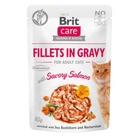 Вологий корм для кішок Brit Care Cat Pouch філе у соусі пікантний лосось 85 г