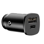 Автомобильное зарядное устройство Baseus 30W 2 USB USB Type-C Quick Charge 4.0 Черный CCALL-AS01
