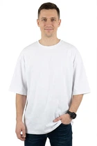 Чоловіча бавовняна футболка оверсайз F-0624 фулікра (2XL)112-116 біла (26234112)