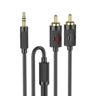 Аудiокабель HOCO UPA28 3.5mm male to double lotus RCA, 1,5m, Black