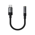 Аудіокабель ACEFAST J12 Type-C to 3.5mm female, nylon braid, 0,15m, Чорний