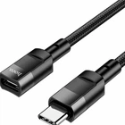 Кабель подовжувач Type-C тато на Type-C мама 1,2 м 3 А для заряджання та передавання даних HOCO U107 чорний