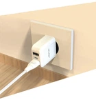 Мережевий зарядний пристрій Aspor A829 2USB/2.4A + USB кабель Type-C- білий