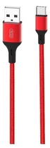 USB Кабель XO NB143 Type-C Braided 2.4A 1.0m Чорний/Червоний