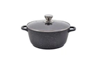 Кастрюля со стеклянной крышкой антипригарная Maestro MR-4218 18 см x 1.7 л Granite литой алюминий