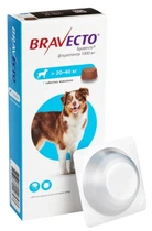 Протипаразитарна жувальна таблетка ''Bravecto'' від бліх і кліщів для собак вагою 20-40 кг (1 табл) MSD