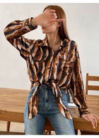 Блуза SHEIN XL Коричневый sz2309067000090380