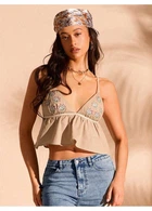 Топ SHEIN XS Бежевый sz2401050722601766