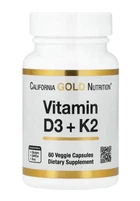 Вітаміни D3 і K2 25 мкг/40 мкг California Gold Nutrition 60 вегетаріанських капсул