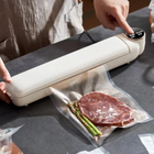 Вакууматор бытовой вакуумный упаковщик для еды Vacuum Sealer с сенсорным дисплеем + 10 пакетов Белый