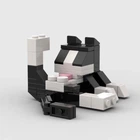 Фигурка-конструктор "Кот-Чистюля" из 62 деталей, 46х65х76mm, Black-White