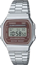 Чоловічий годинник Casio A168WA-5A сріблястий підсвітка (A168WA-5A)
