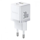МЗП Baseus Palm Fast Charger Type-C+USB 30W (With Cable Type-C to Type-C 60W 1m) white