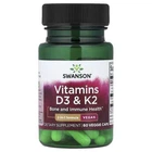 Вітаміни Swanson Вітаміни D3 та K2 Vitamins D3 & K2 60 веганських капсул