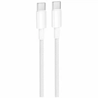 Кабель USB Type-C to Type-C 60W 1м 3A білий Borofone BX117 для швидкого заряджання та передачі даних