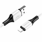 Кабель USB Lightning 2.4A 1м силиконовый для iPhone iPad Borofone BX79 белый
