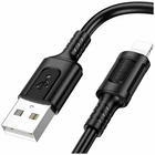 Кабель USB Lightning 2.4A 1м чорний ПВХ Borofone BX111 для заряджання та передачі даних