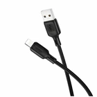 Кабель USB Lightning 2.4A 1м силикон черный для зарядки и передачи данных Borofone BX113