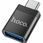 Переходник Hoco UA17 Type-C male to USB female USB 3.0 4A черный для зарядки и передачи данных