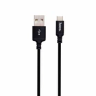 Кабель USB Type-C Hoco X14 1м черный с металлическими коннекторами текстильная оплетка