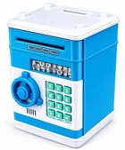 Електронний дитячий сейф-скарбничка Number Bank з кодовим замком та звуковими ефектами Блакитний