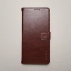 Чехол книжка Idewei для Xiaomi Redmi Note 10 Pro с застежкой коричневый