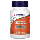 L-теанин NOW 200mg DOUBLE STRENGHT