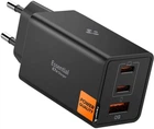 Сетевое зарядное устройство Spigen Essential 67W 2хType-C + 1хType-A Wall Charger EE673EU Black (ACH09458)