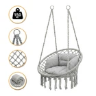 Підвісне плетене крісло-гойдалка до 150 кг LEOBRO Boho Deluxe XL 80 см Grey (LB-1113)