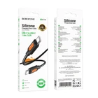 Кабель BOROFONE BX114 Structure Type-C to Type-C 60W, 1 м, силіконовий, швидка зарядка PD, чорний