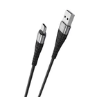 Кабель BOROFONE BX32 USB to Type-C 2.4A 1m nylon aluminum+TPE connectors Black (6931474710451)