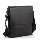 Чоловіча шкіряна сумка через плече Tiding Bag A75-181 23×26×6 чорна — компактний месенджер планшет для документів
