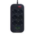 Мережевий Подовжувач LDNIO SE6403 4USB / 6 Socket Чорний