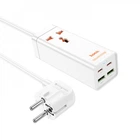 Мережевий подовжувач Hoco AC10A 2U 1P 2C 65W (1.5м) — White (785031)